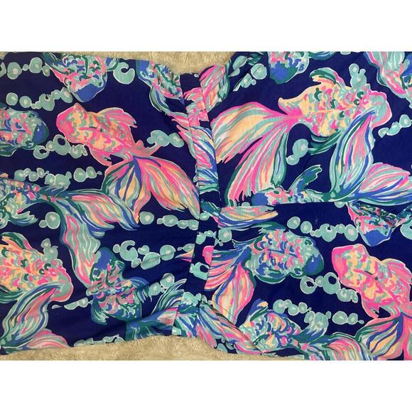 Lilly Pulitzer casual blue/multicolored fish Mini Melba jumpsuit Size XL (12-14) - Picture 3 of 9